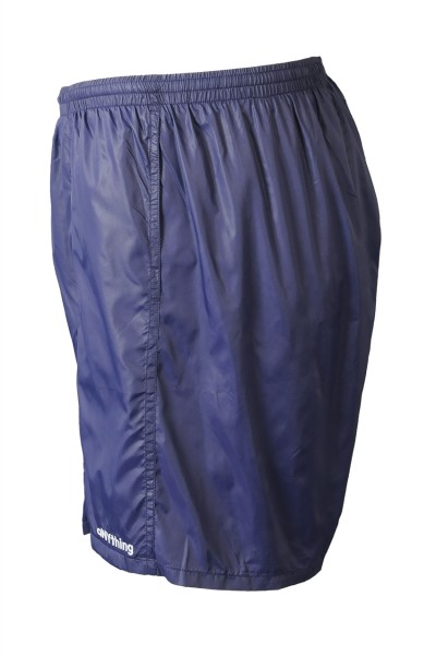 U375 online ordering line mountain sports shorts supply sweat long-distance running net color invisible zipper back pocket sports pants specialty store dark blue 100% polyester side view